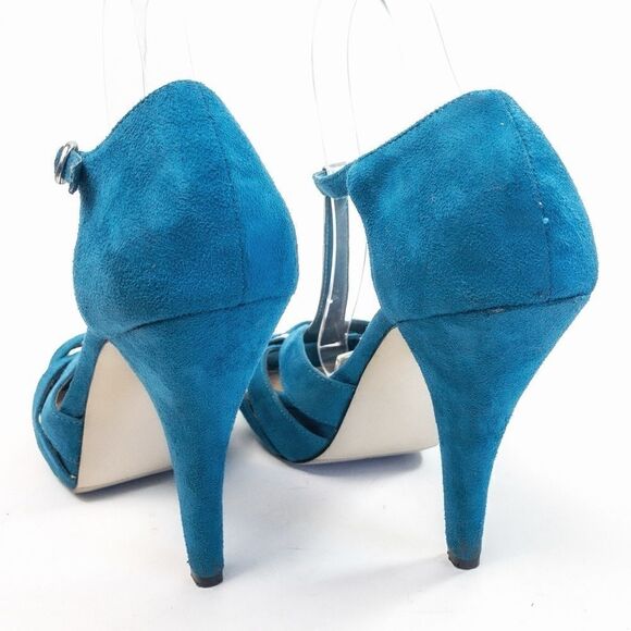 Madden Girl Hopeee Teal/Silver T-Strap Pump Sz 10 - Picture 4 of 11